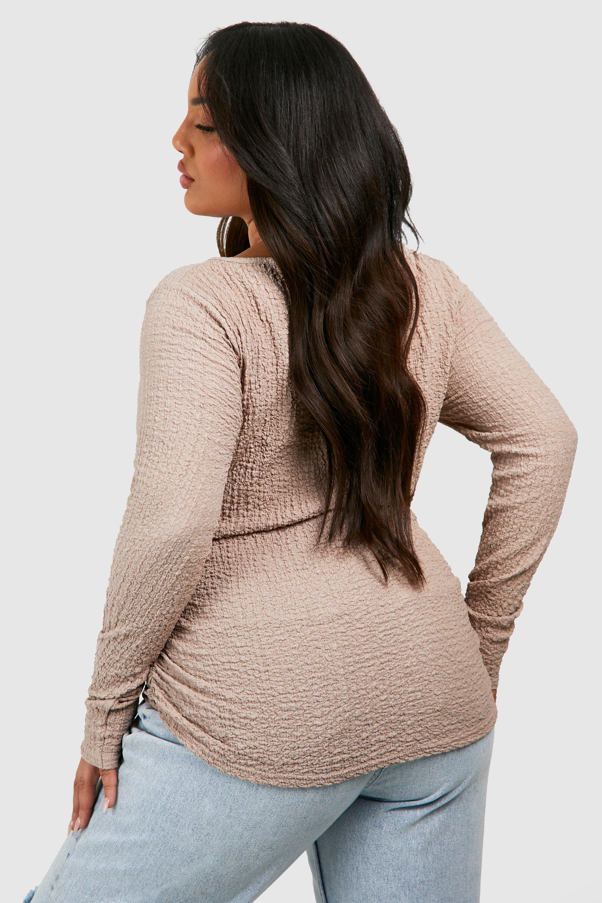 Grande taille Top de sport fronc textur boohoo