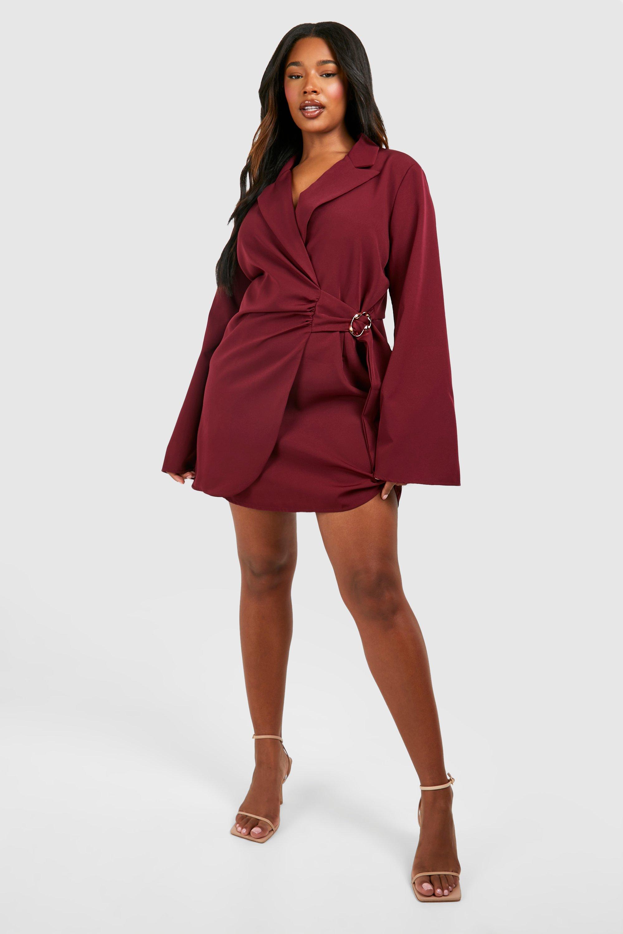 Grande taille - Robe blazer nouée à boucle