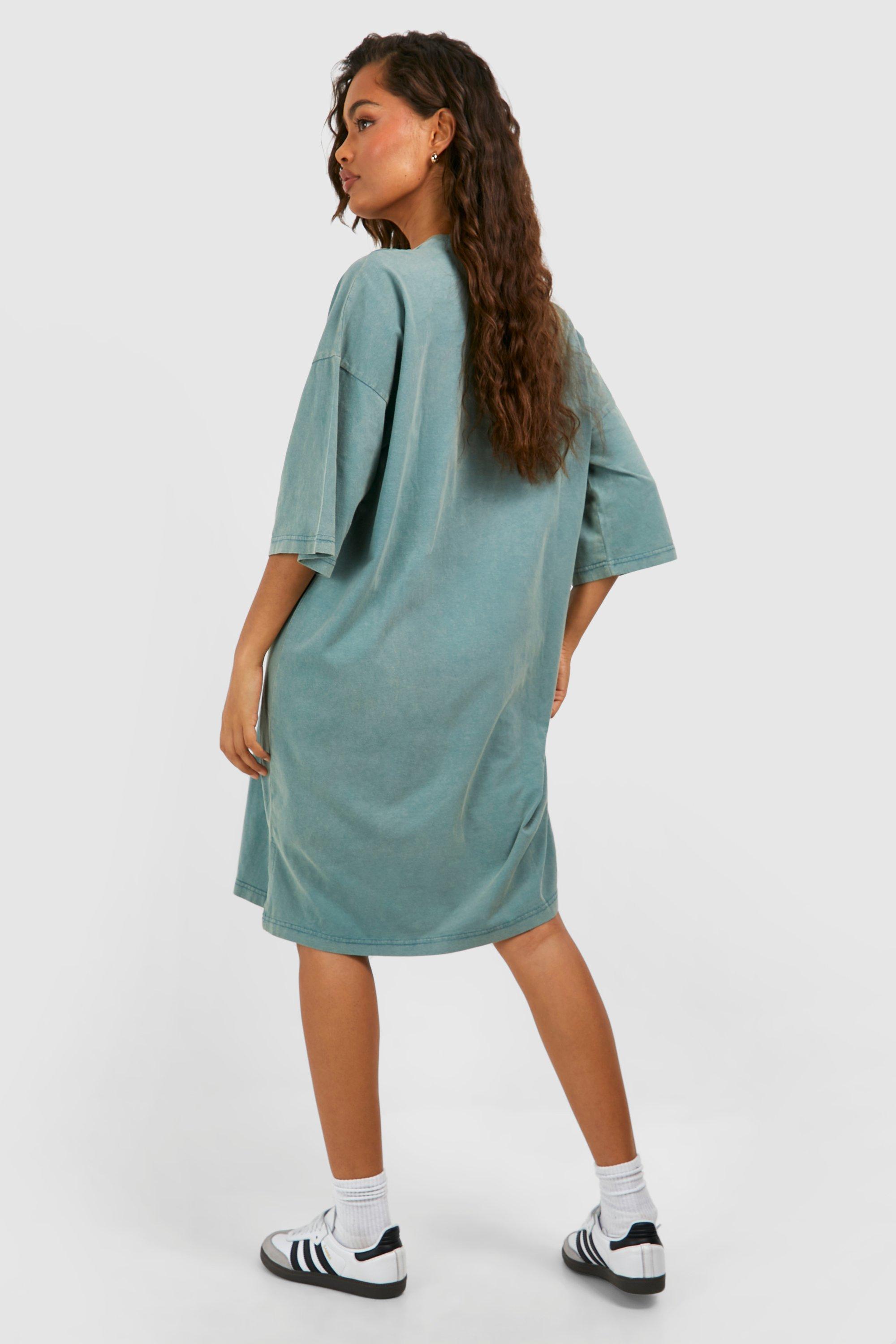 Blue oversized t shirt dress online