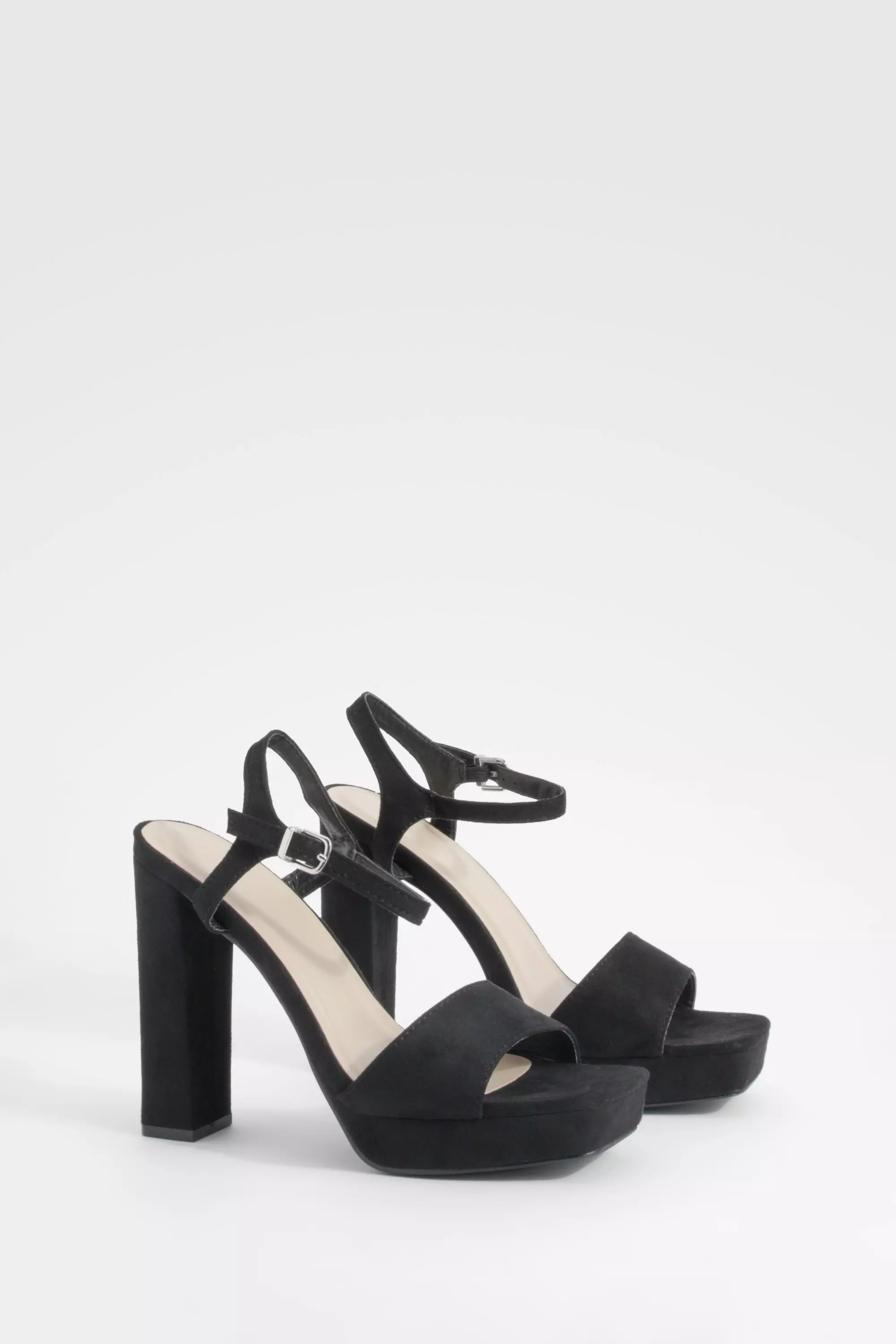 Black 2 Part Platform Heels  alternative image