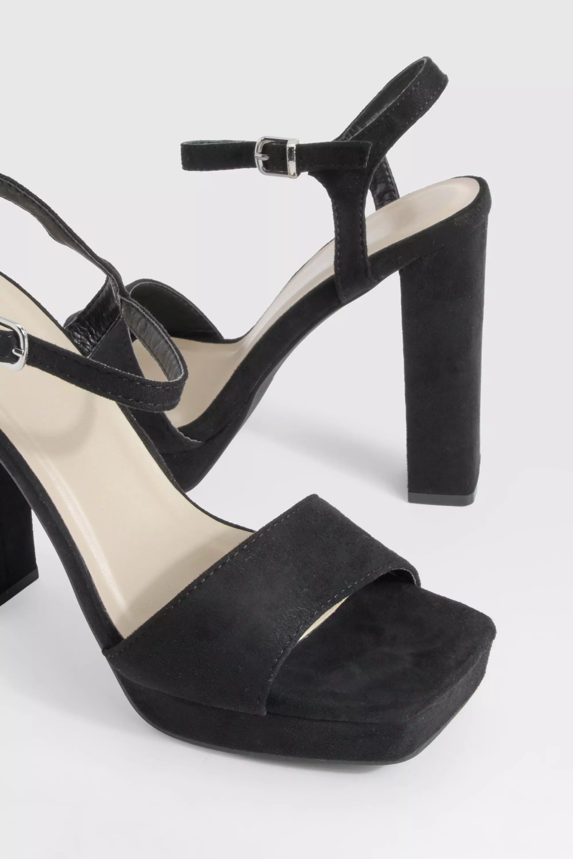 Black 2 Part Platform Heels  alternative image