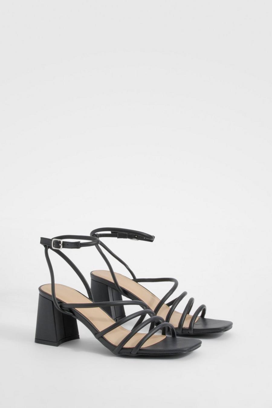 Chaussures asymétriques à petit talon carré, Black image number 1