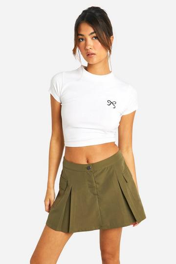 Cargo Pleat Skort khaki