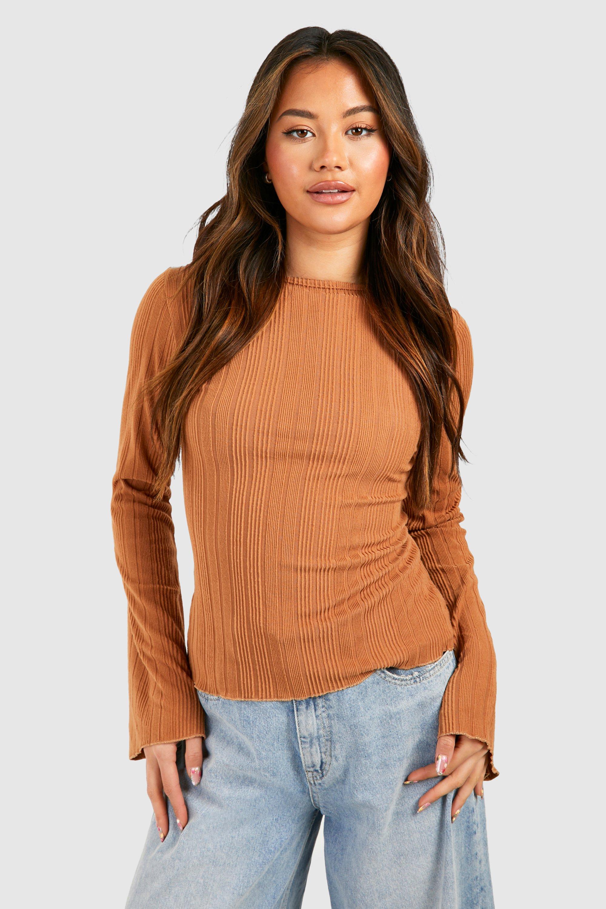 boohoo flare sleeve top