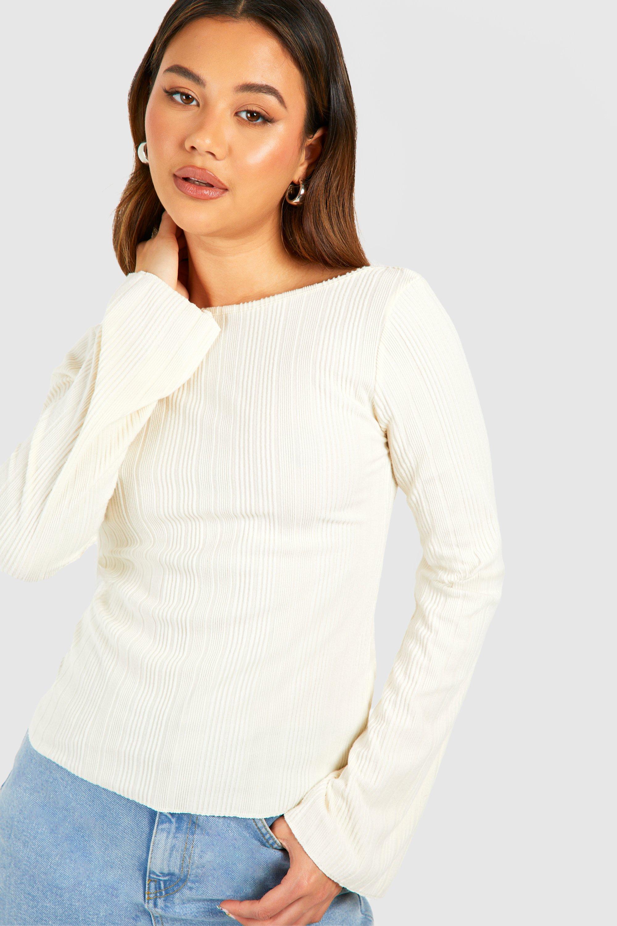 boohoo flare sleeve top