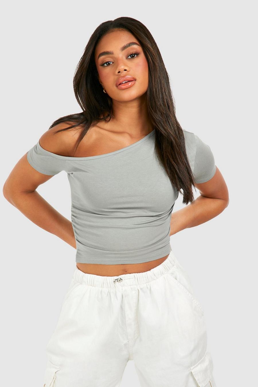 2 Pack Cotton Mix Basic Short Sleeve Fitted Cropped Top