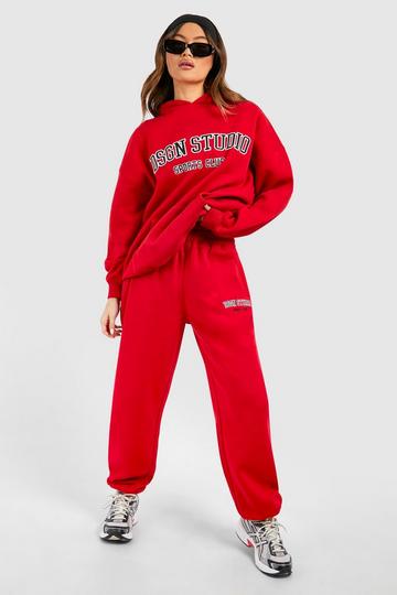 Dsgn Studio Applique Oversized Cuffed Jogger red