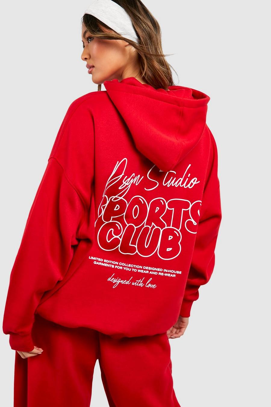 Red Dsgn Studio Bubble Print Oversized Hoodie image number 1
