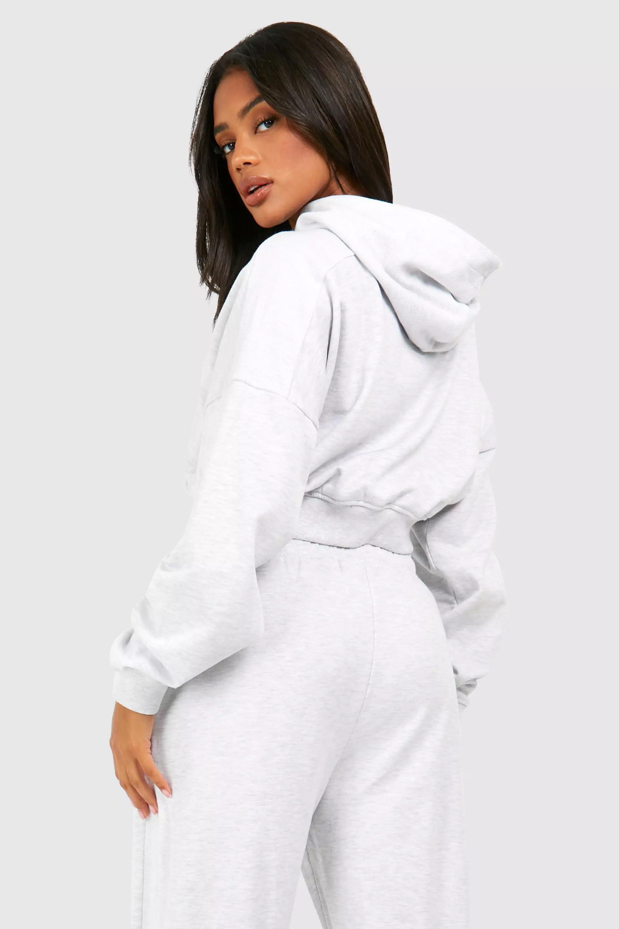 Ash grey Dsgn Studio Embroidered Boxy Hoodie  صورة بديلة