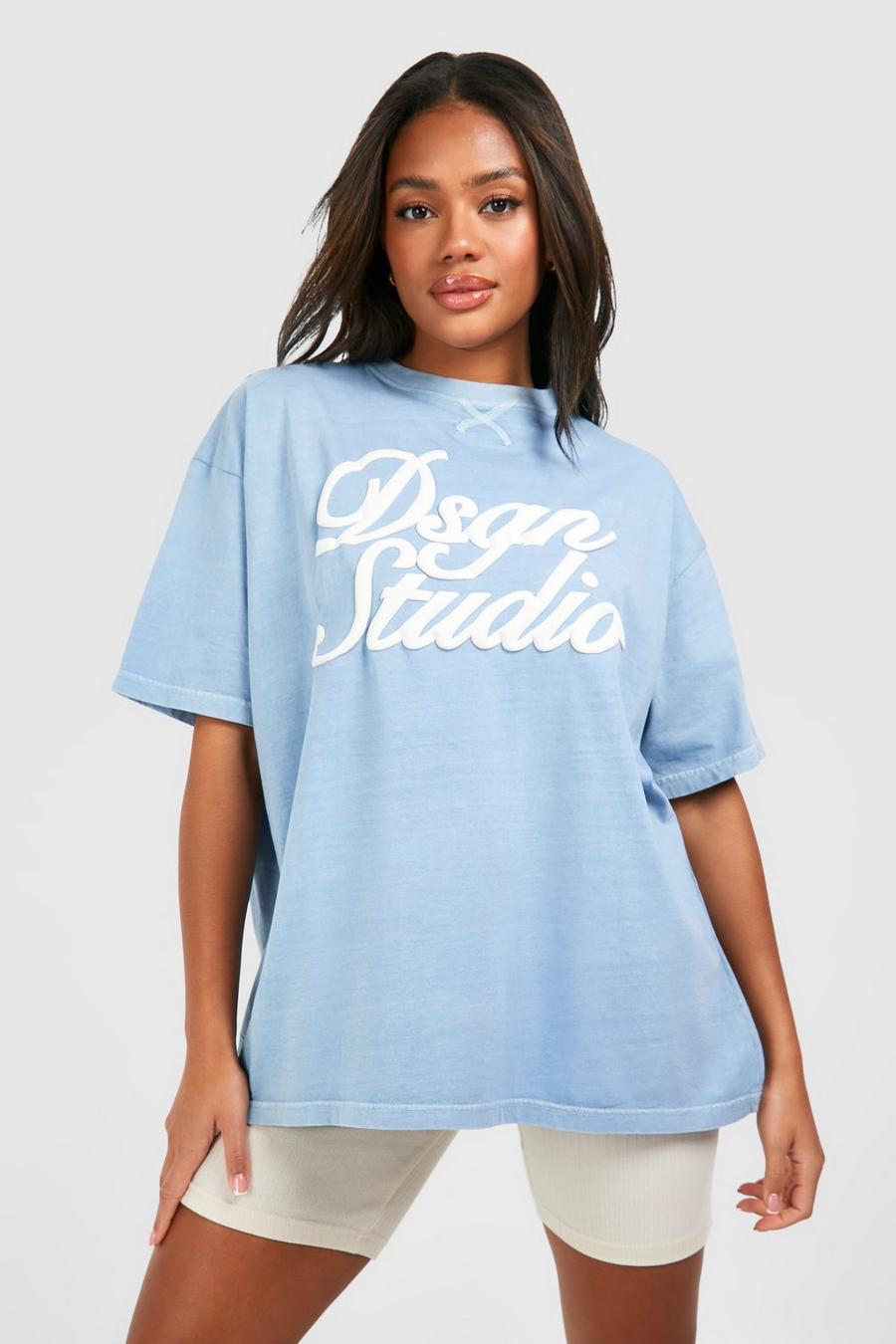 T-shirt oversize con stampa Dsgn Studio, Blue