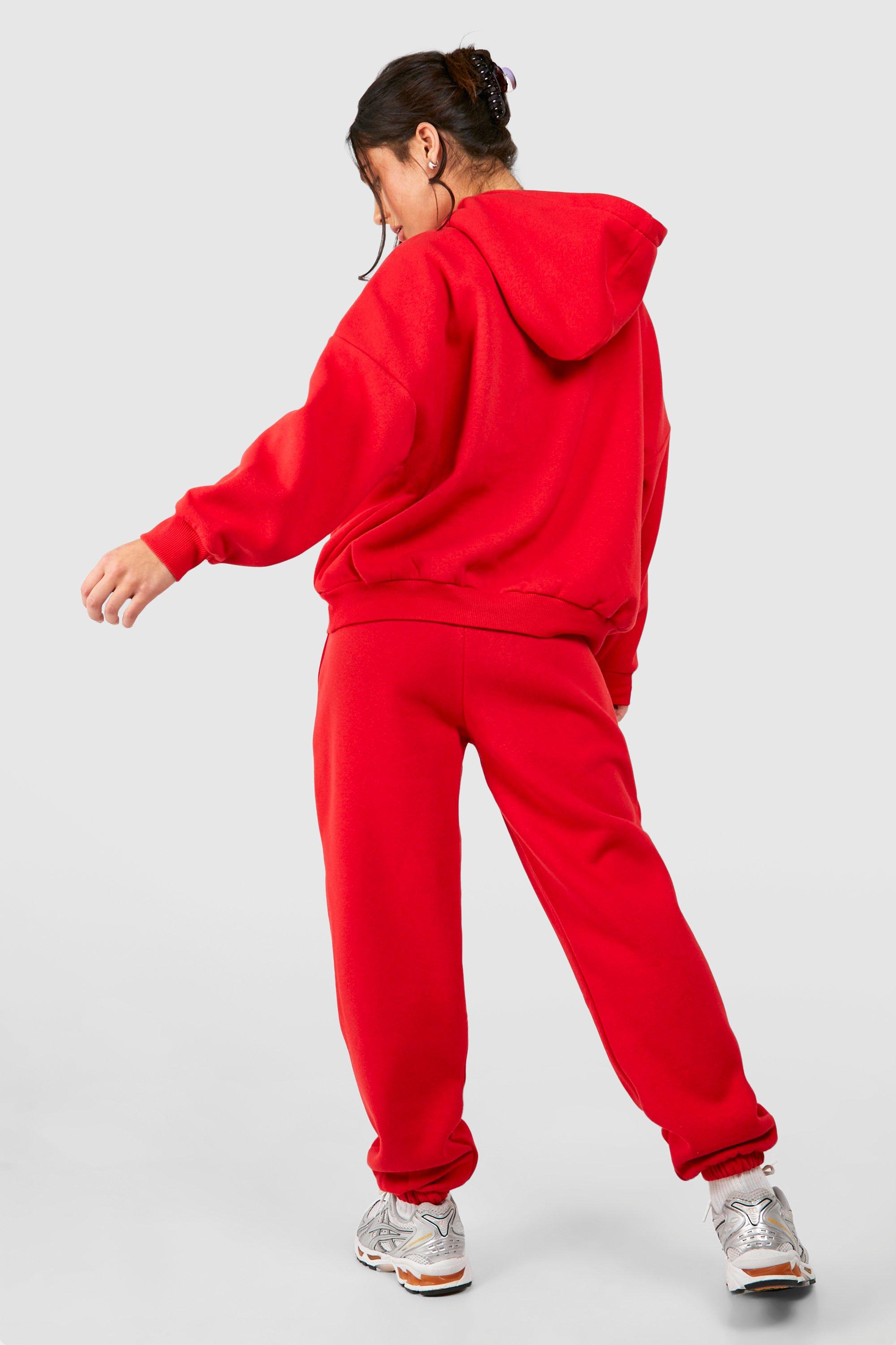 Boohoo tracksuit hot sale red