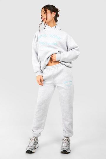 Petite New York Embroidered Tracksuit grey