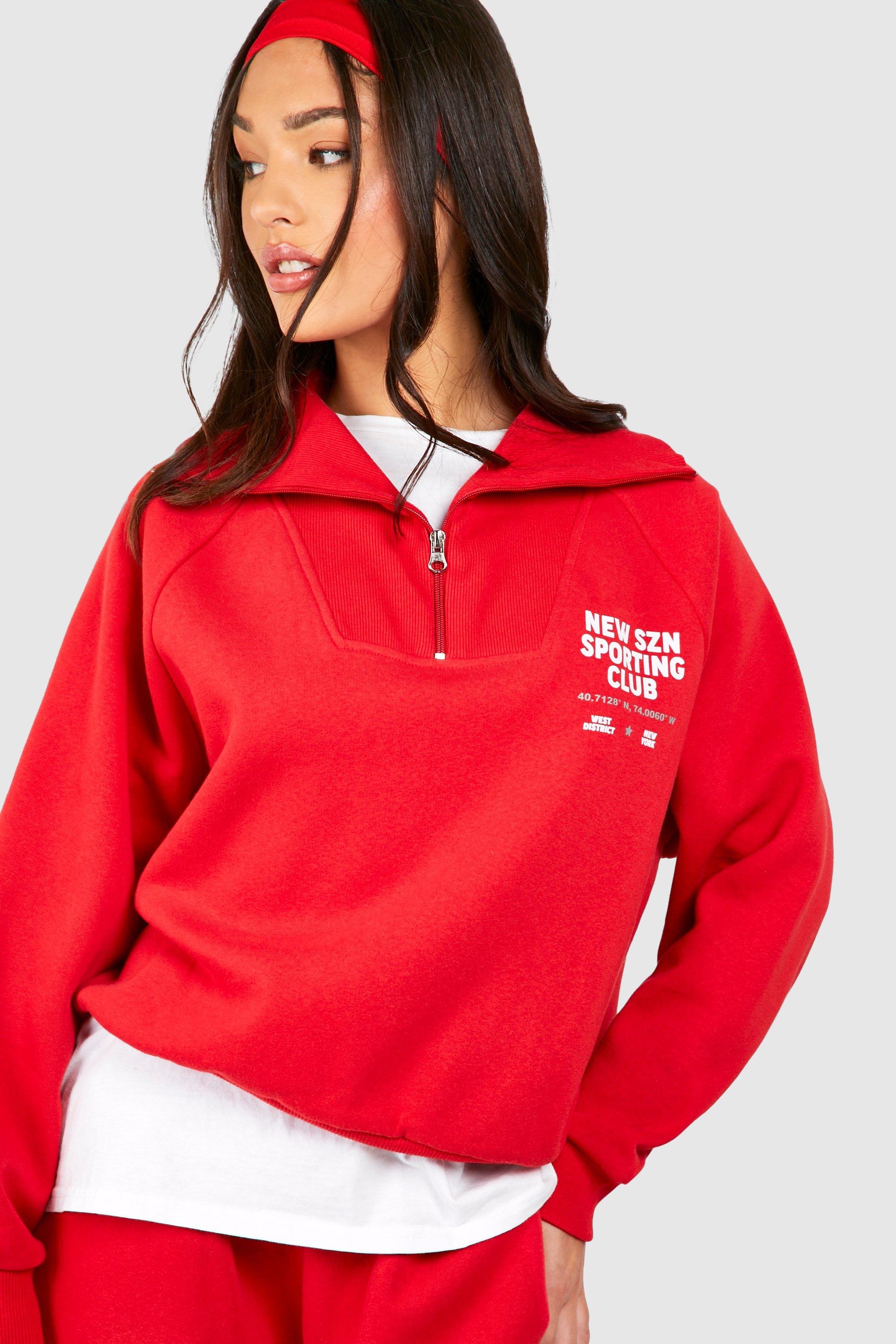 Boohoo red tracksuit online