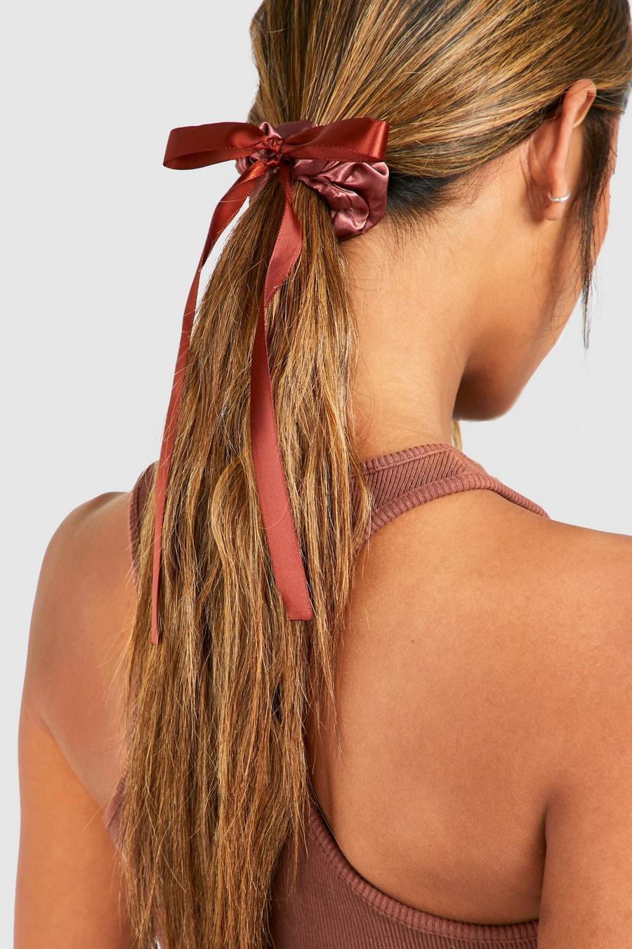 Burgundy Bow Detail Scrunchie  