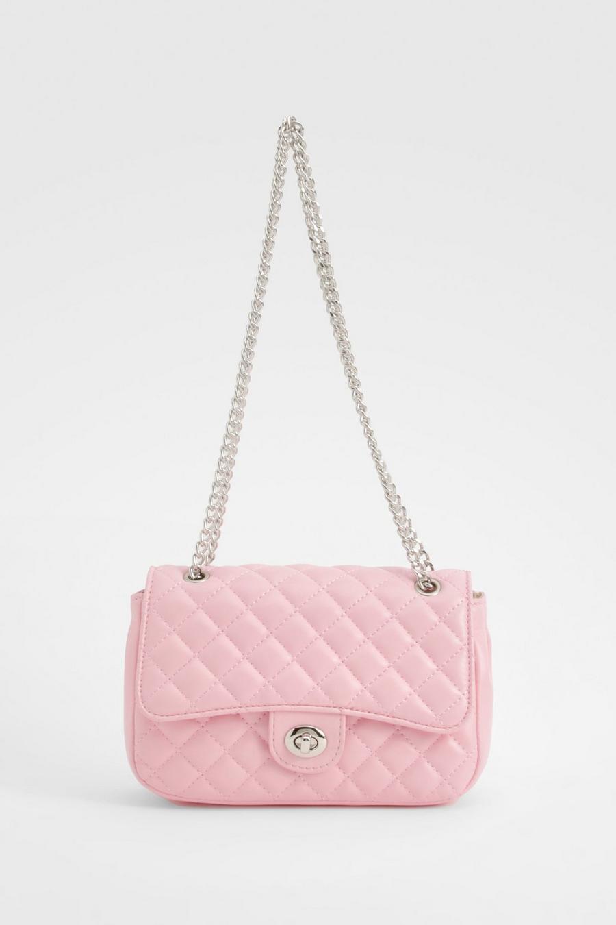 Baby pink Pink Quilted Cross Body Bag