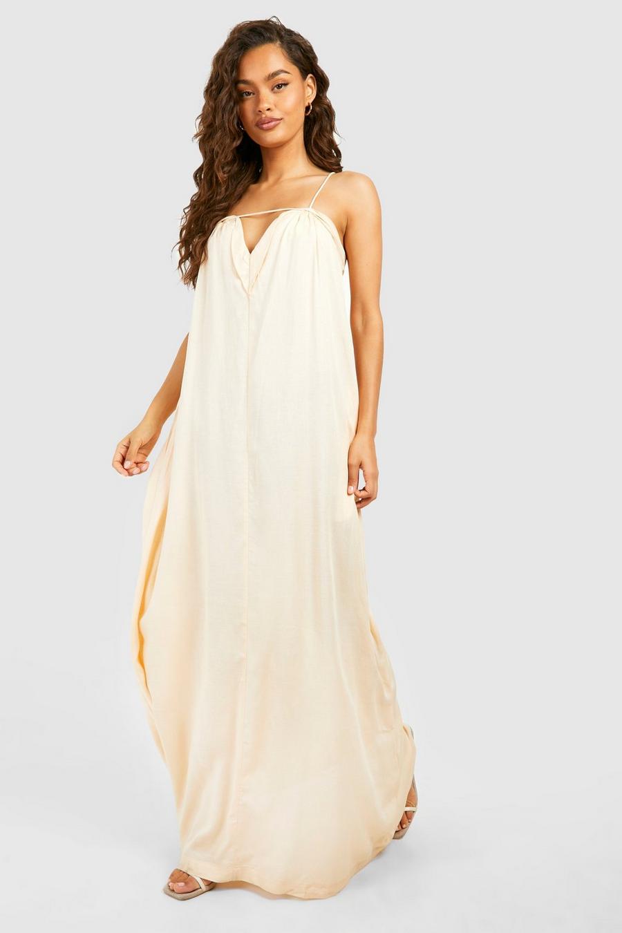 Stone Linen Look Maxi Dress image number 1