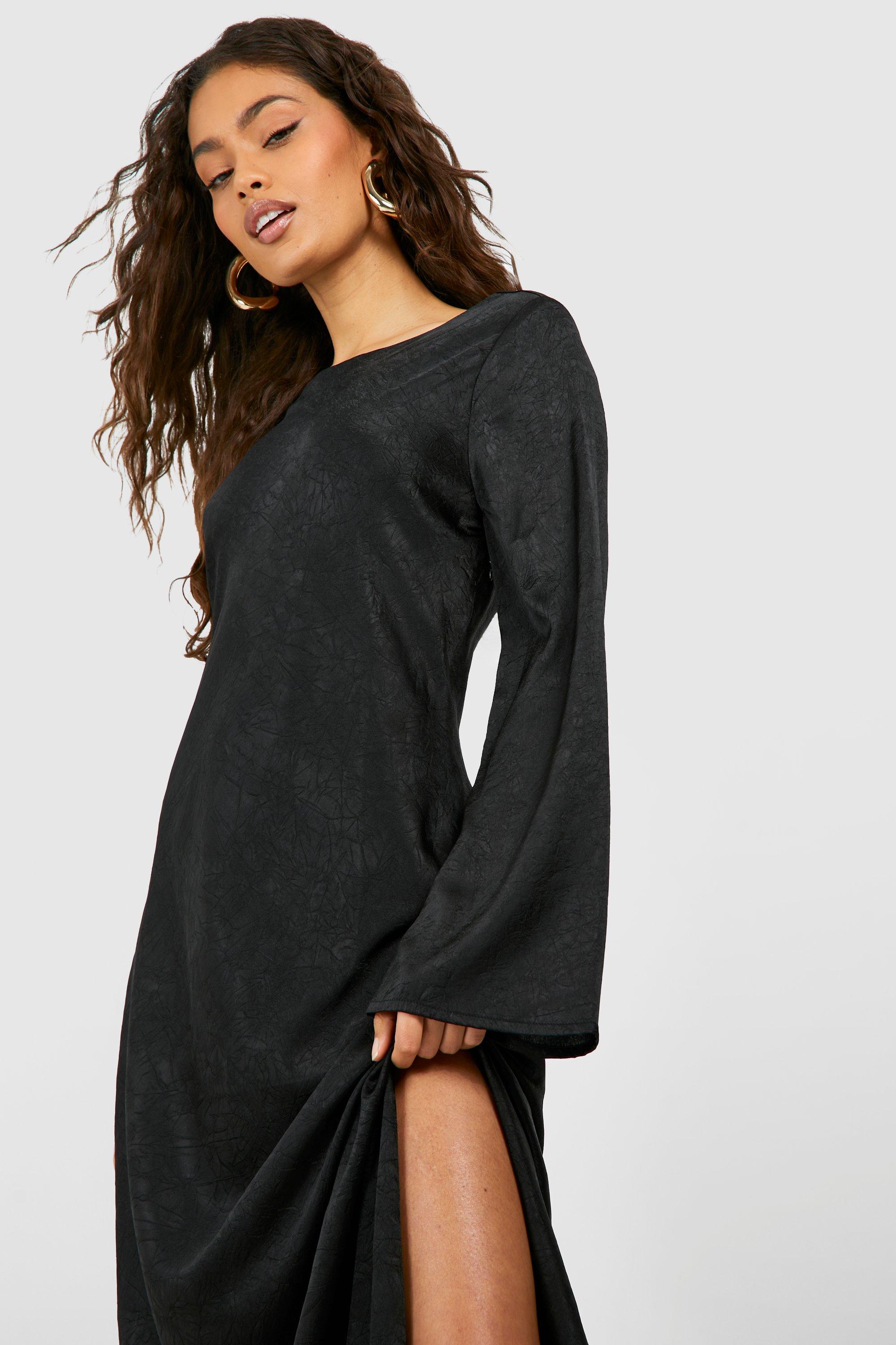 Robe longue satinee texturee boohoo FR