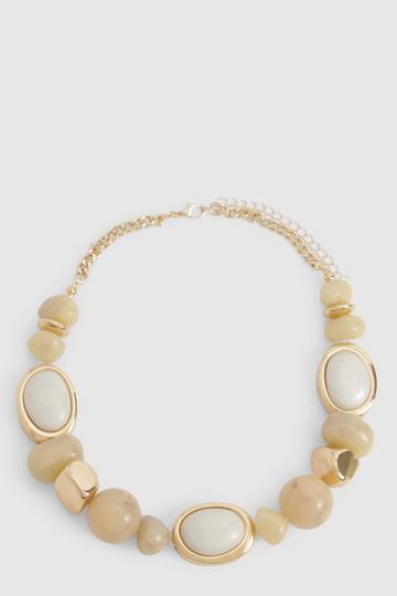 Chunky Statement Beaded Necklace gold