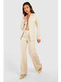 Sand Wide Leg Tailored Trousers