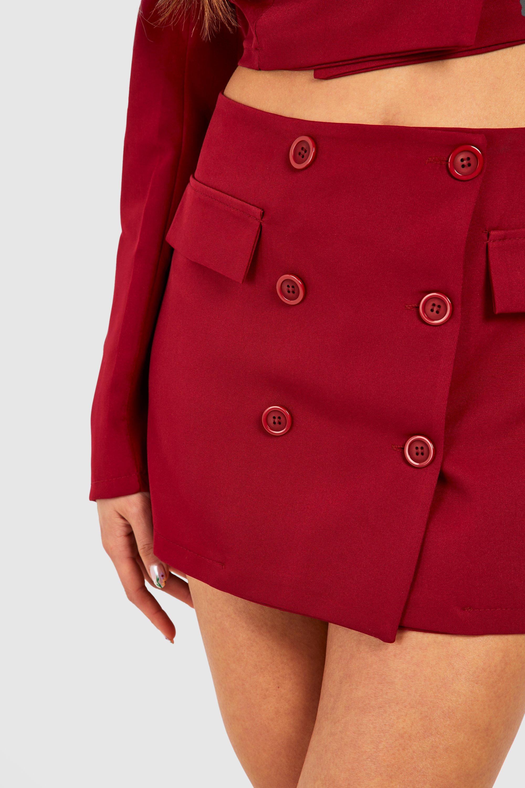 Wrap Front Button Detail Mini Skirt | boohoo DK