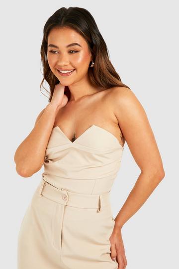 Drape Front Bandeau sand