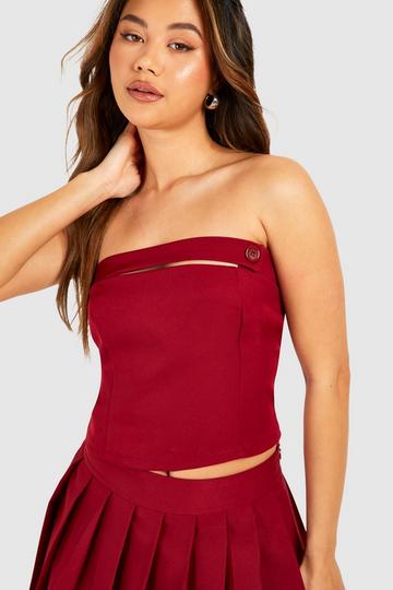 Cut Work Bandeau cherry