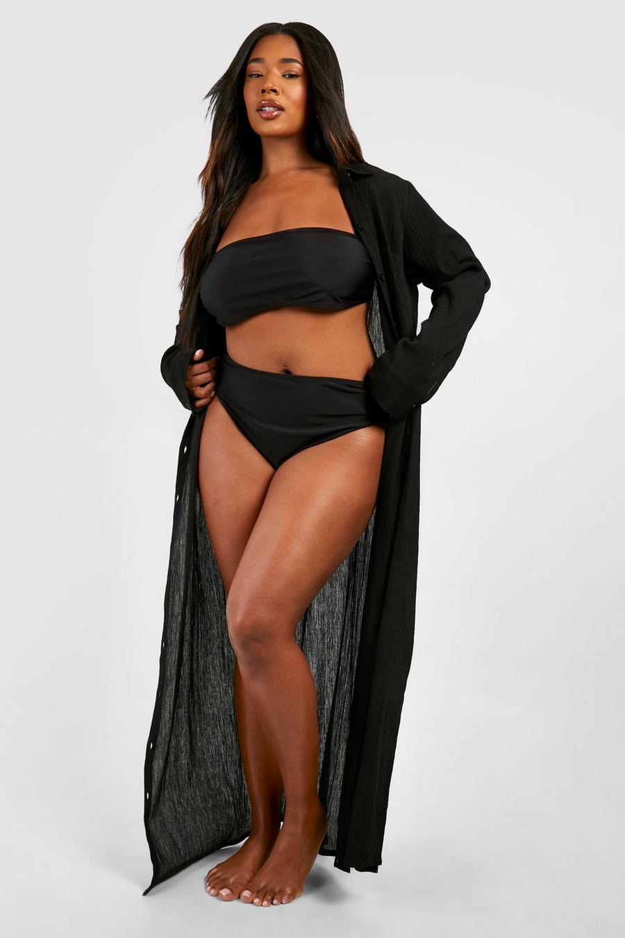 Black Plus Cheesecloth Maxi Beach Cover Up