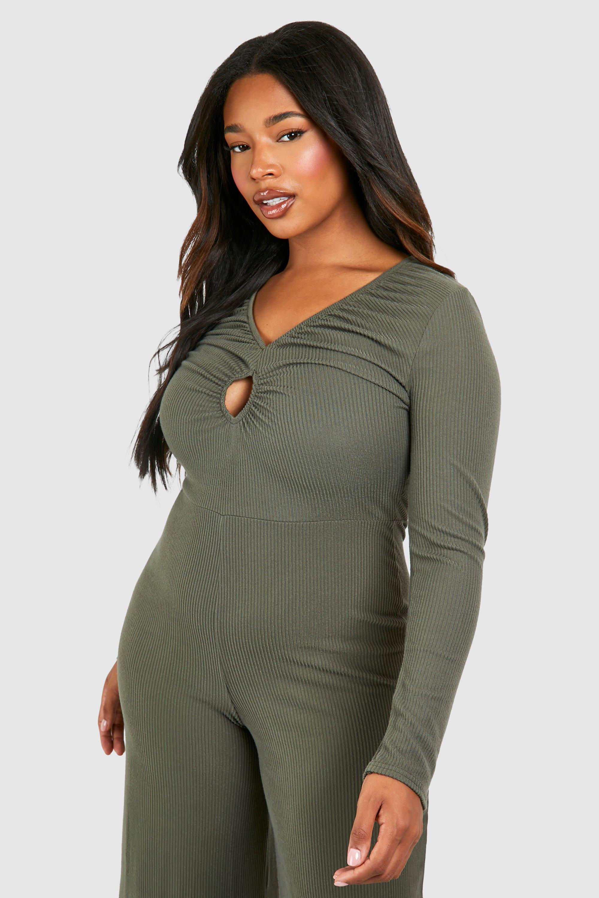 Plus size army green jumpsuit deals