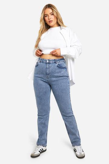 Brown Plus Dark Wash Skinny Mom Jeans