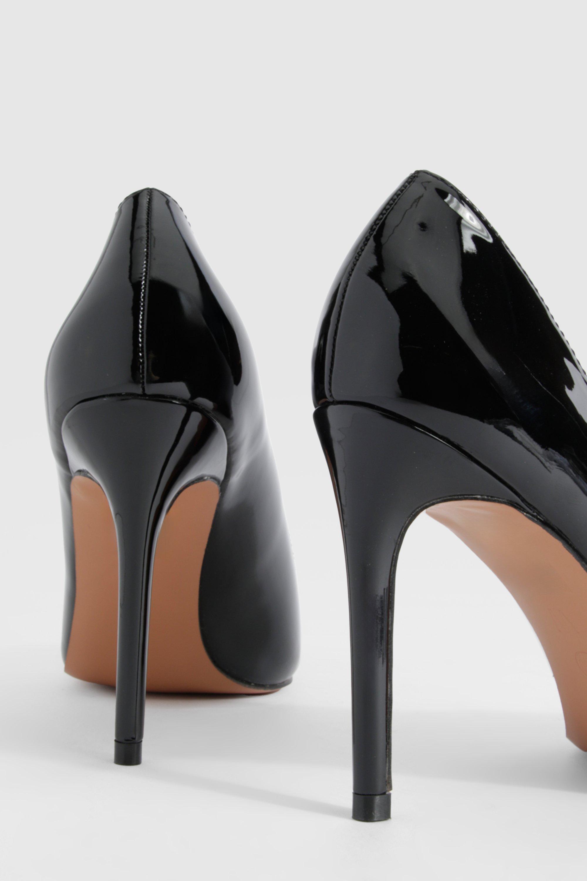 Black stiletto court heels hotsell