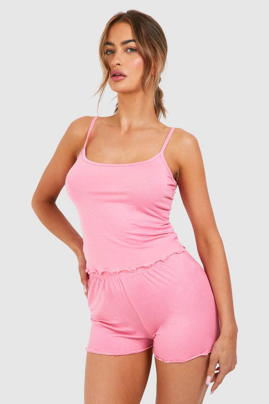 Candy pink Camisole And Short Set