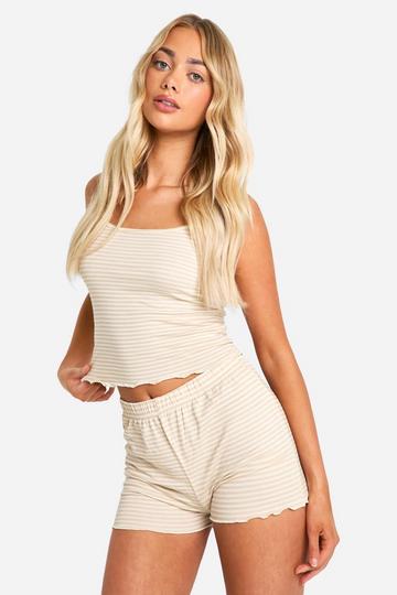 Stripe Cami And Short Set cream