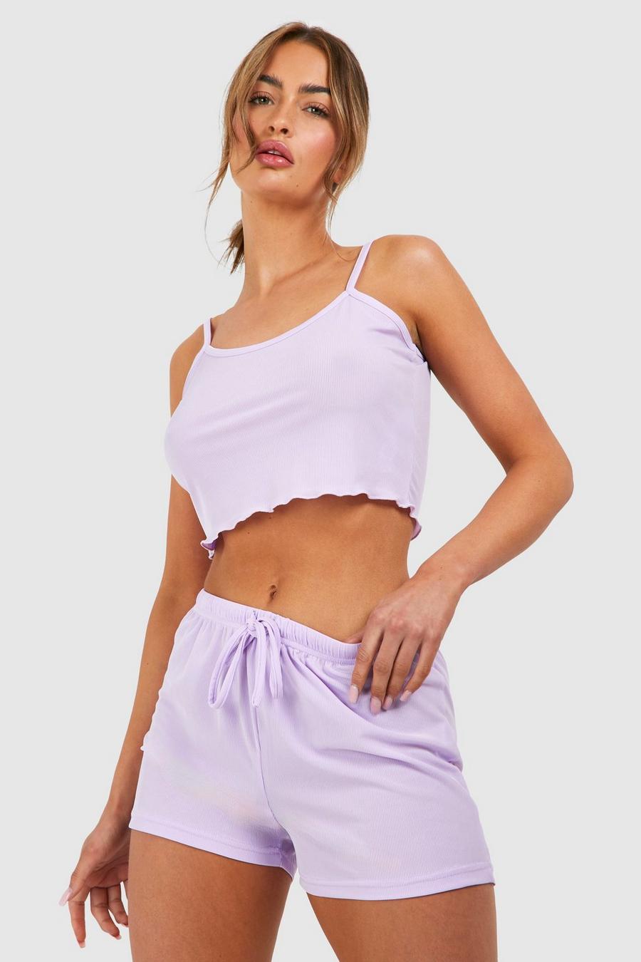 Lilac Cami Vest And Short Pyjamas image number 1