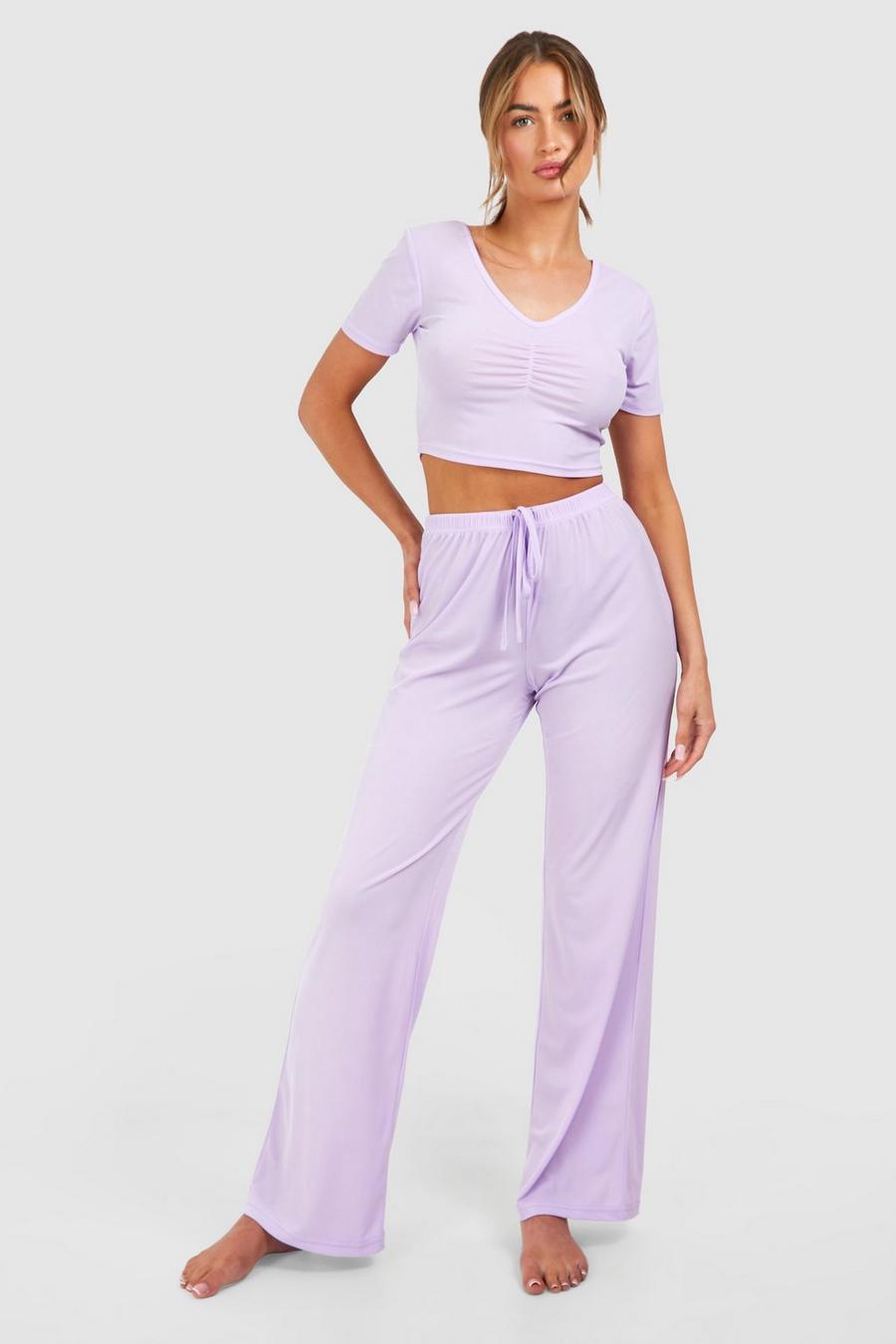 Lilac Short Sleeve And Trouser Pj Set 