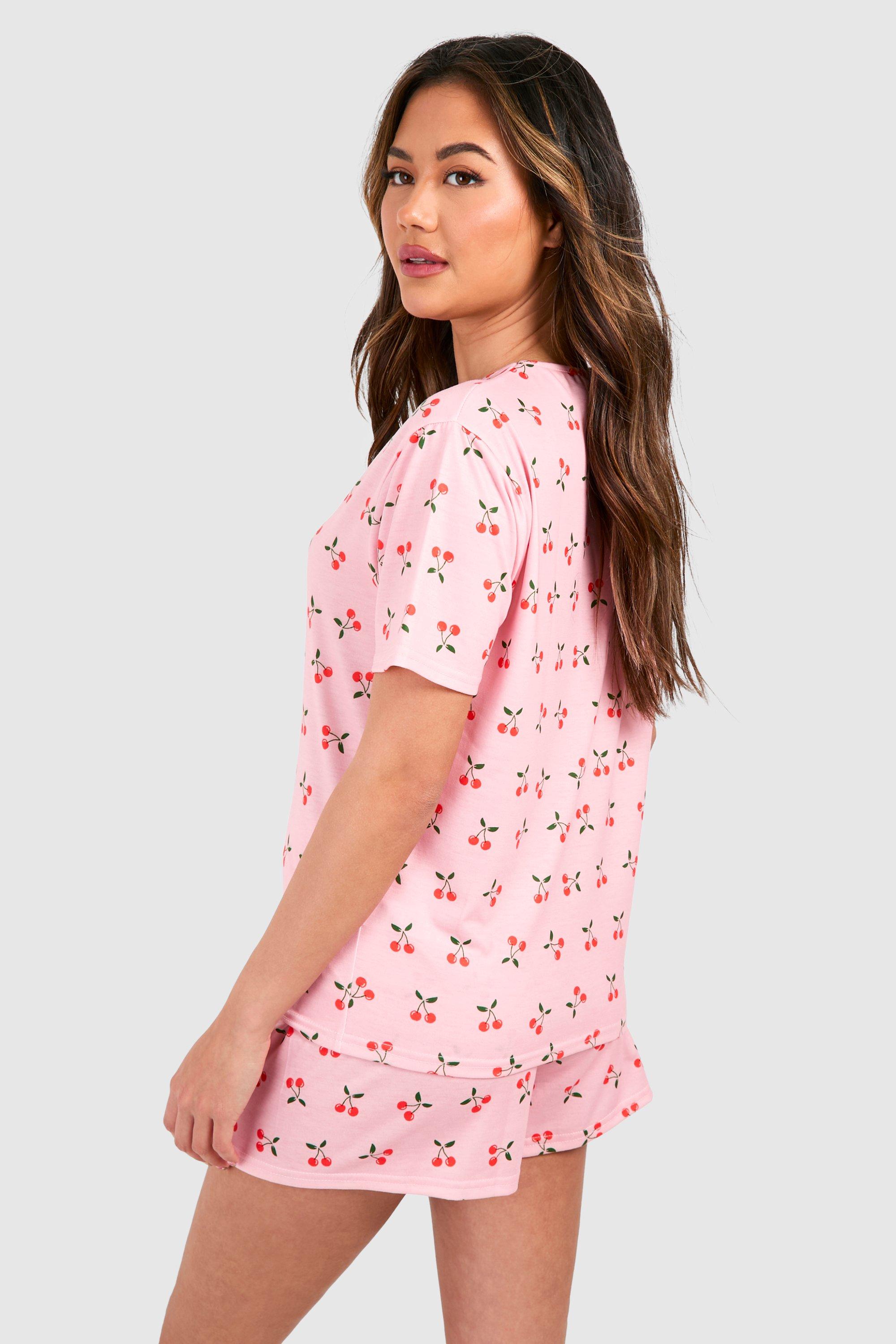 Cherry Short Pajama Set | boohoo