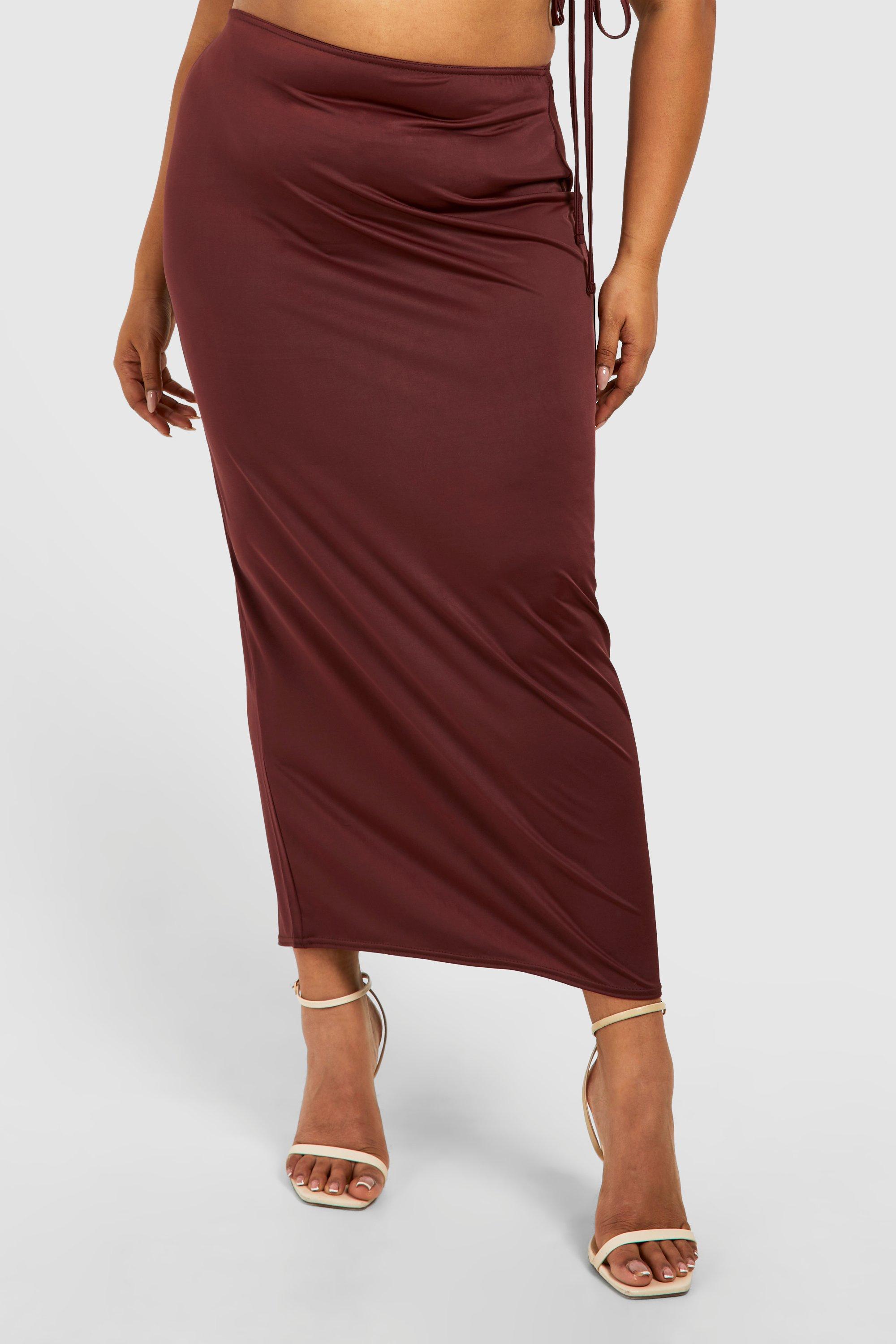 Burgundy skirt boohoo deals
