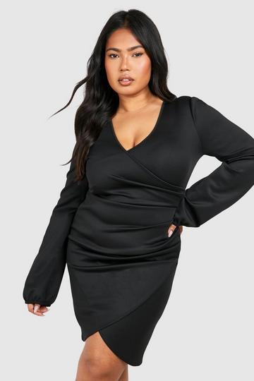 Black Plus Wrap Dress