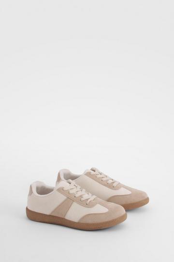 Panel Gum Sole Sneakers beige