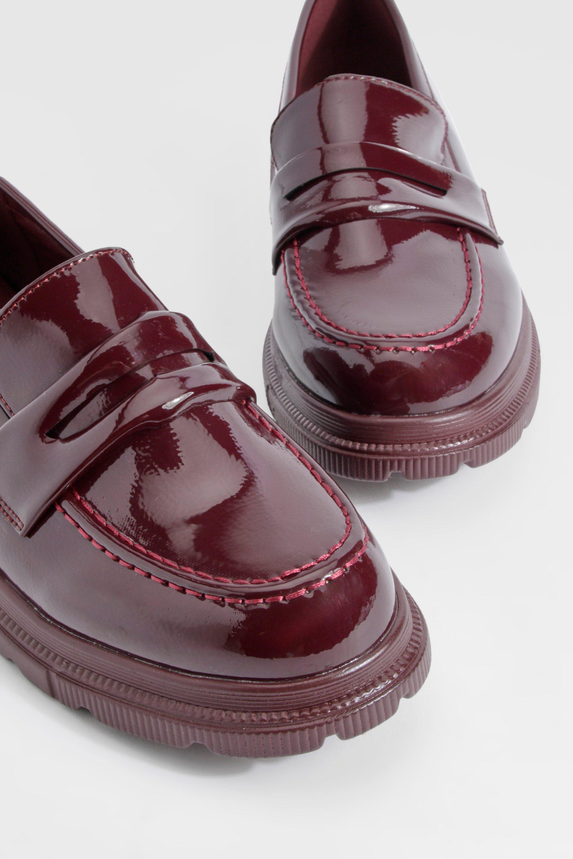 Burgundy patent hot sale loafers