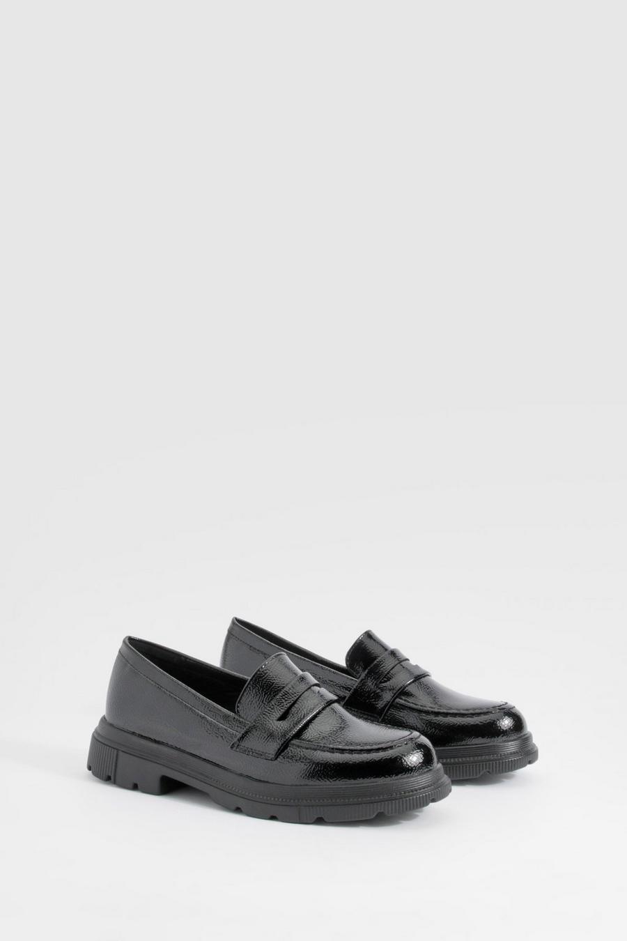 Black Patent Chunky Loafers image number 1