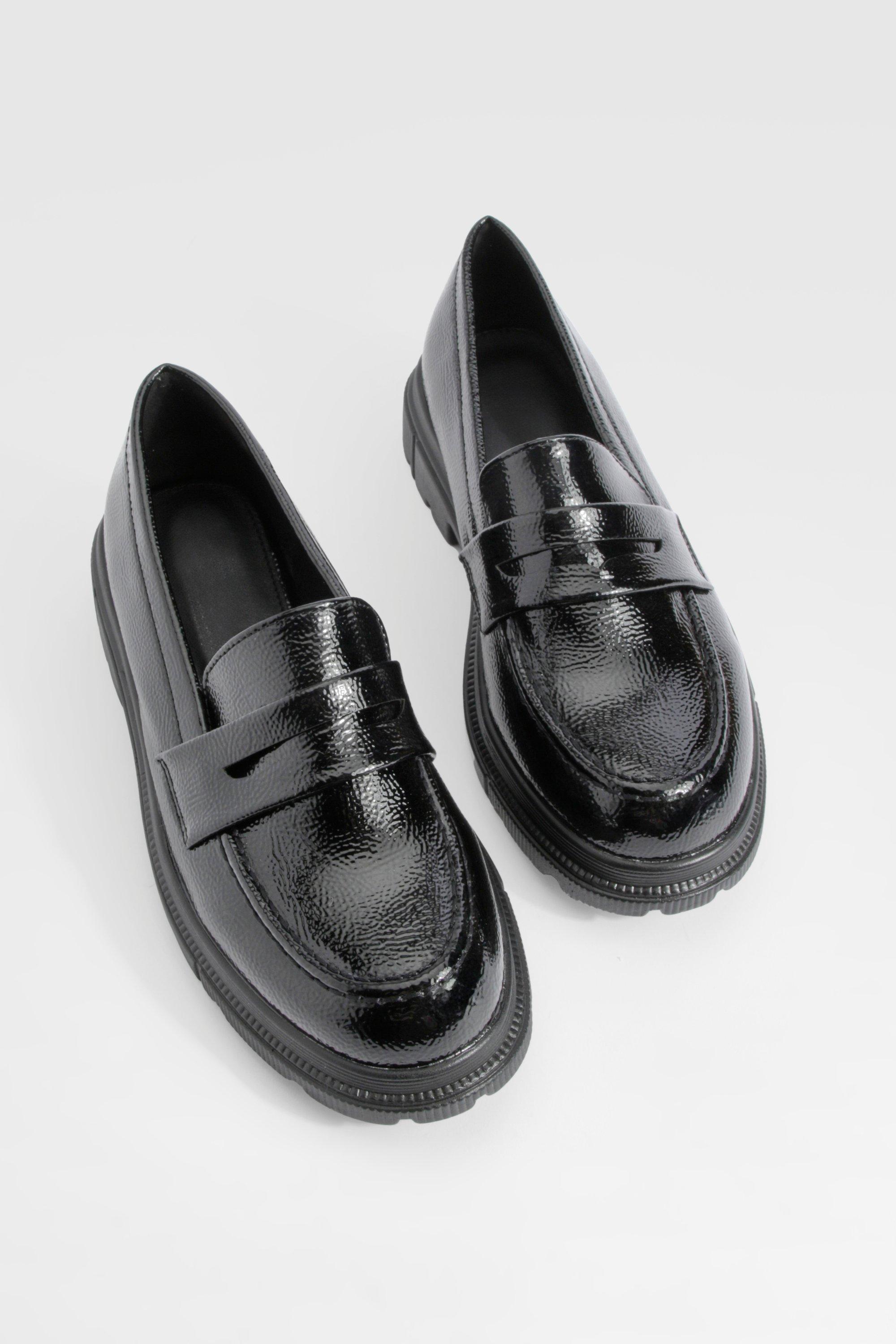 Patent on sale chunky loafers