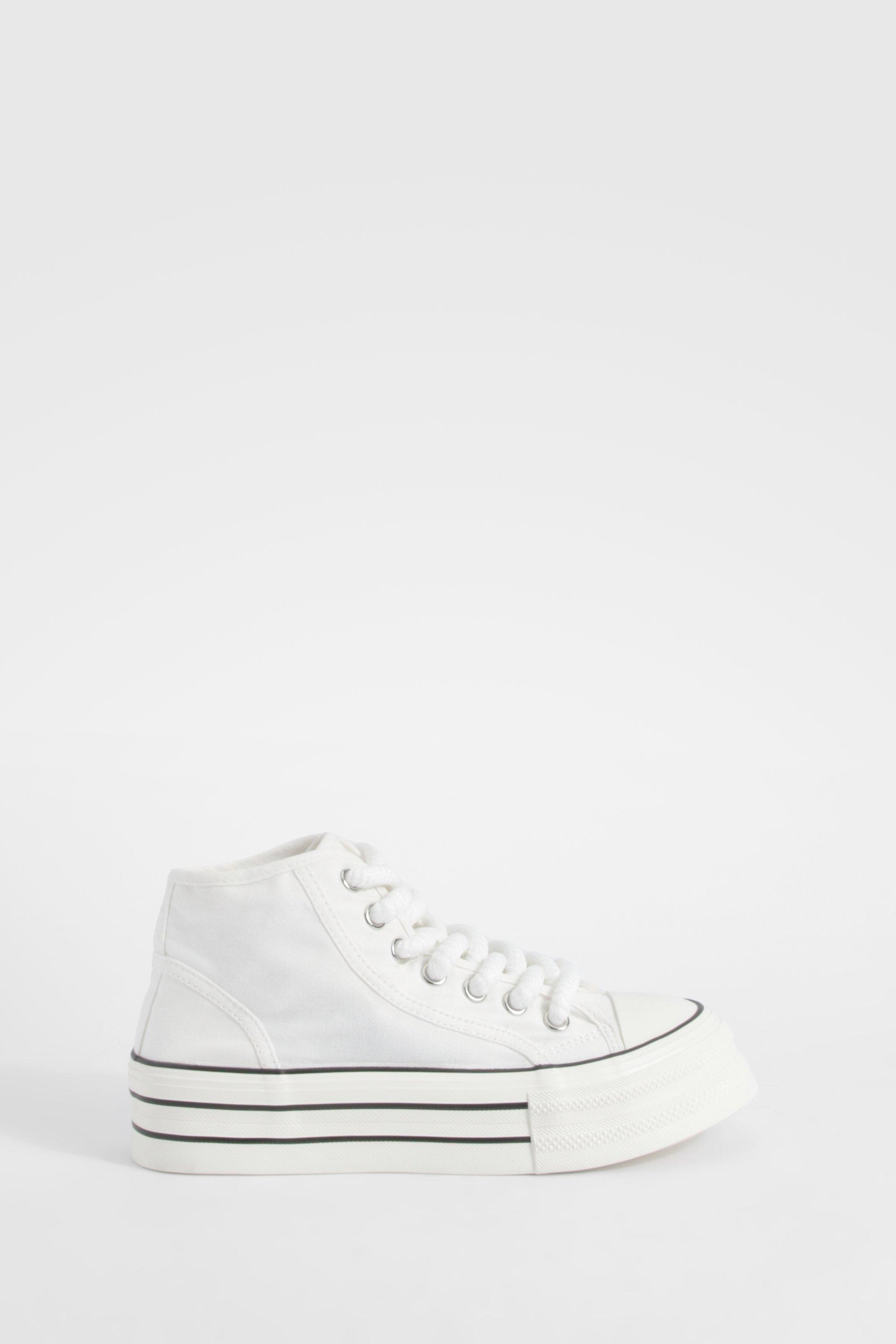 Boohoo hot sale white trainers