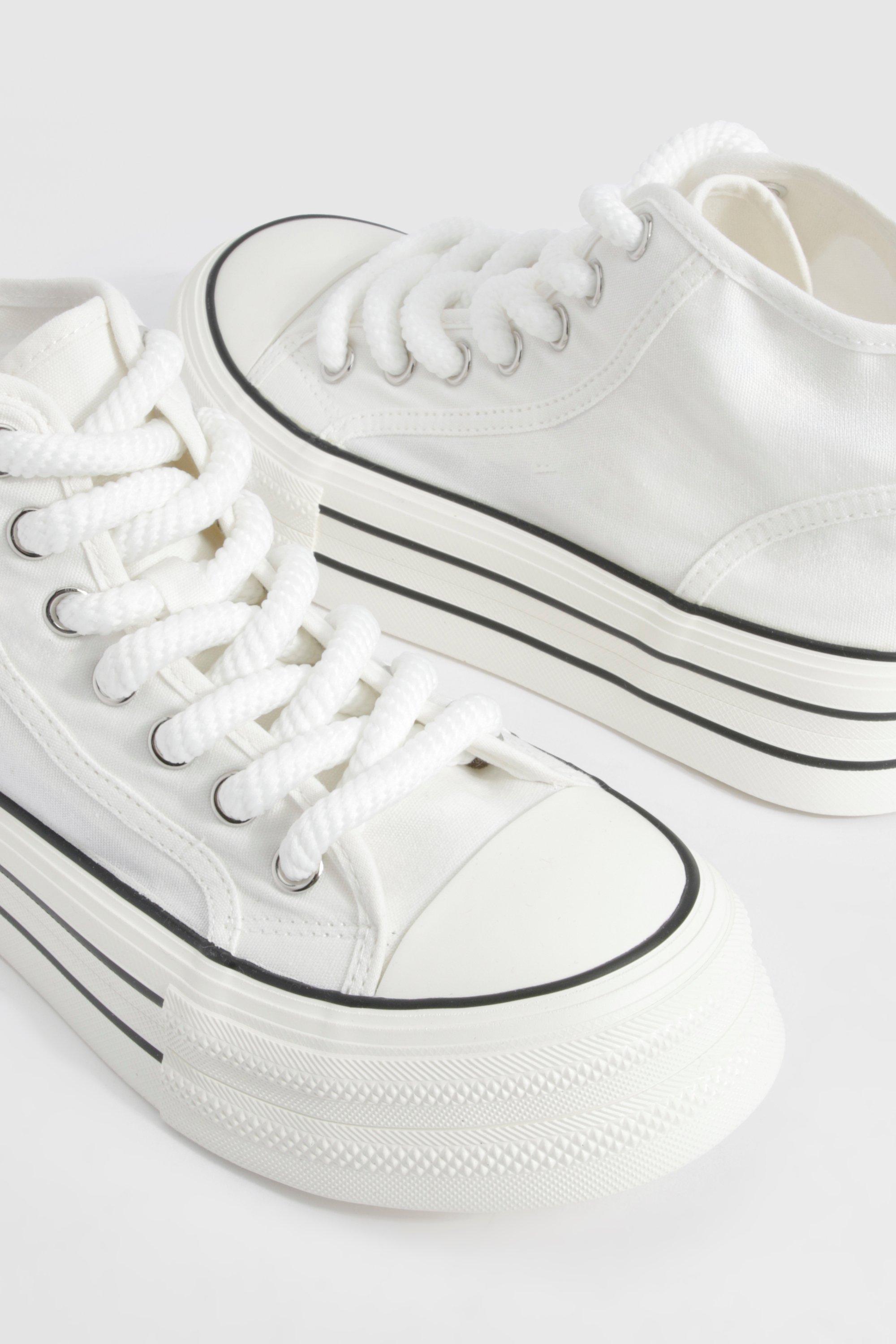 Chunky sole white trainers on sale