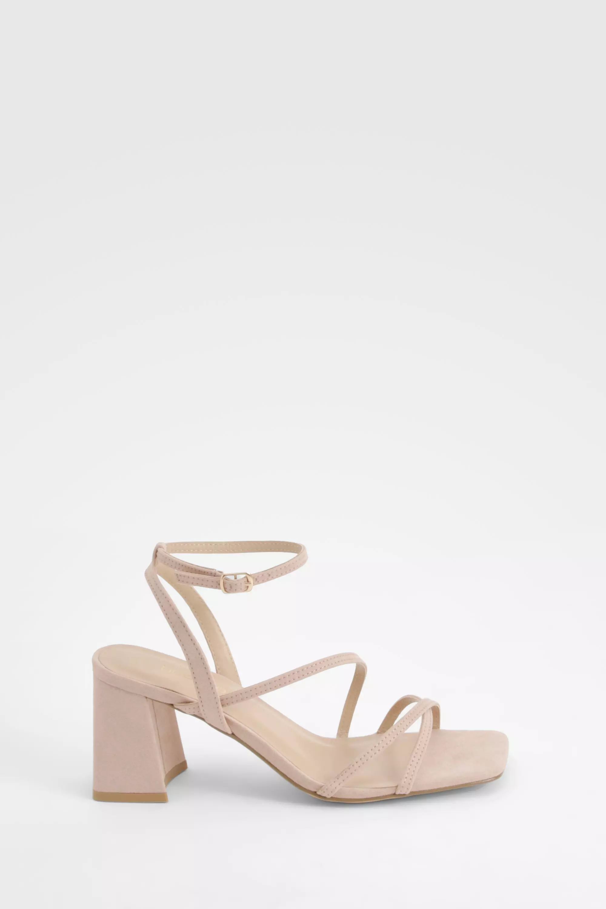 Nude Mid Block Heel Strappy Sandals alternative image