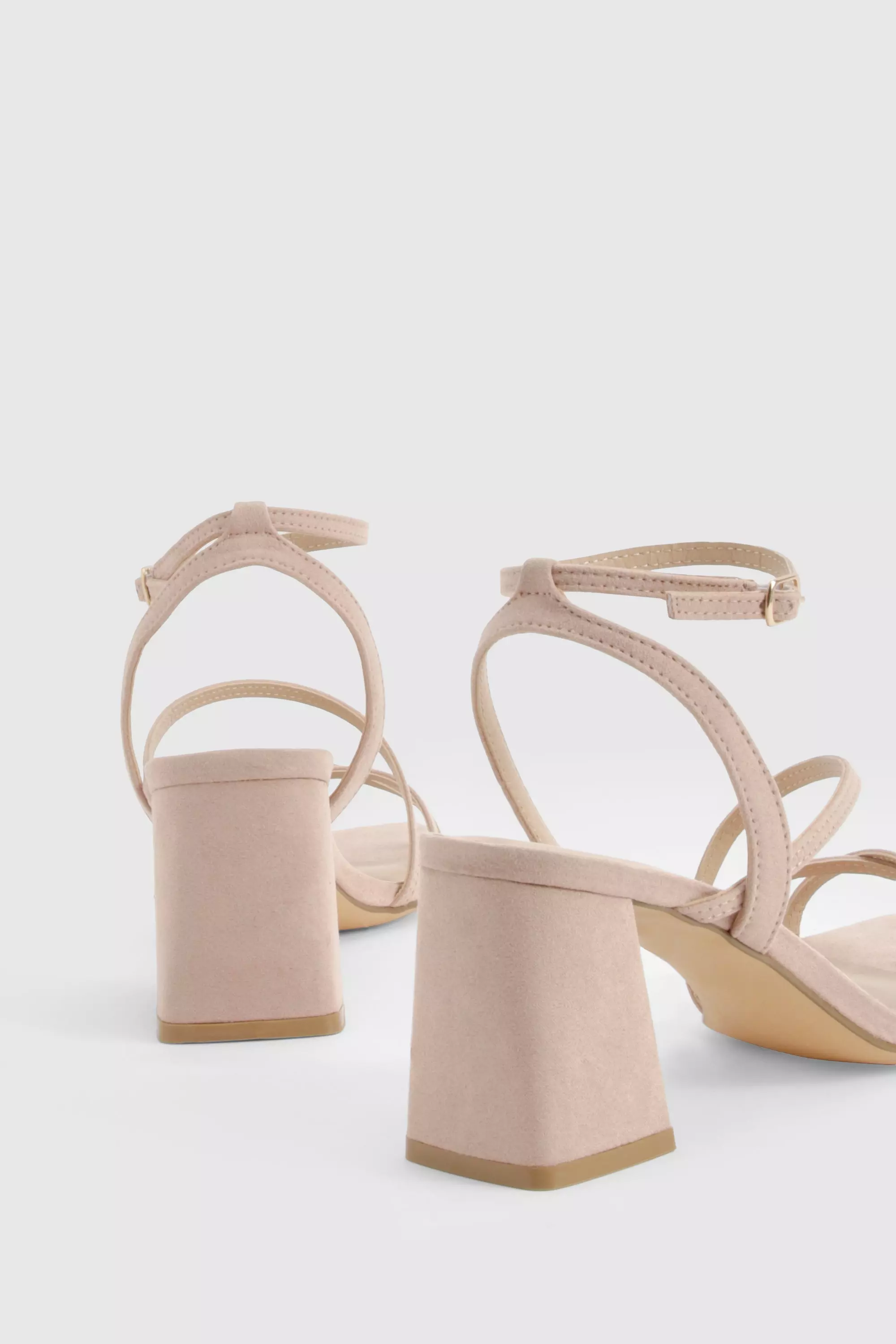 Nude Mid Block Heel Strappy Sandals alternative image