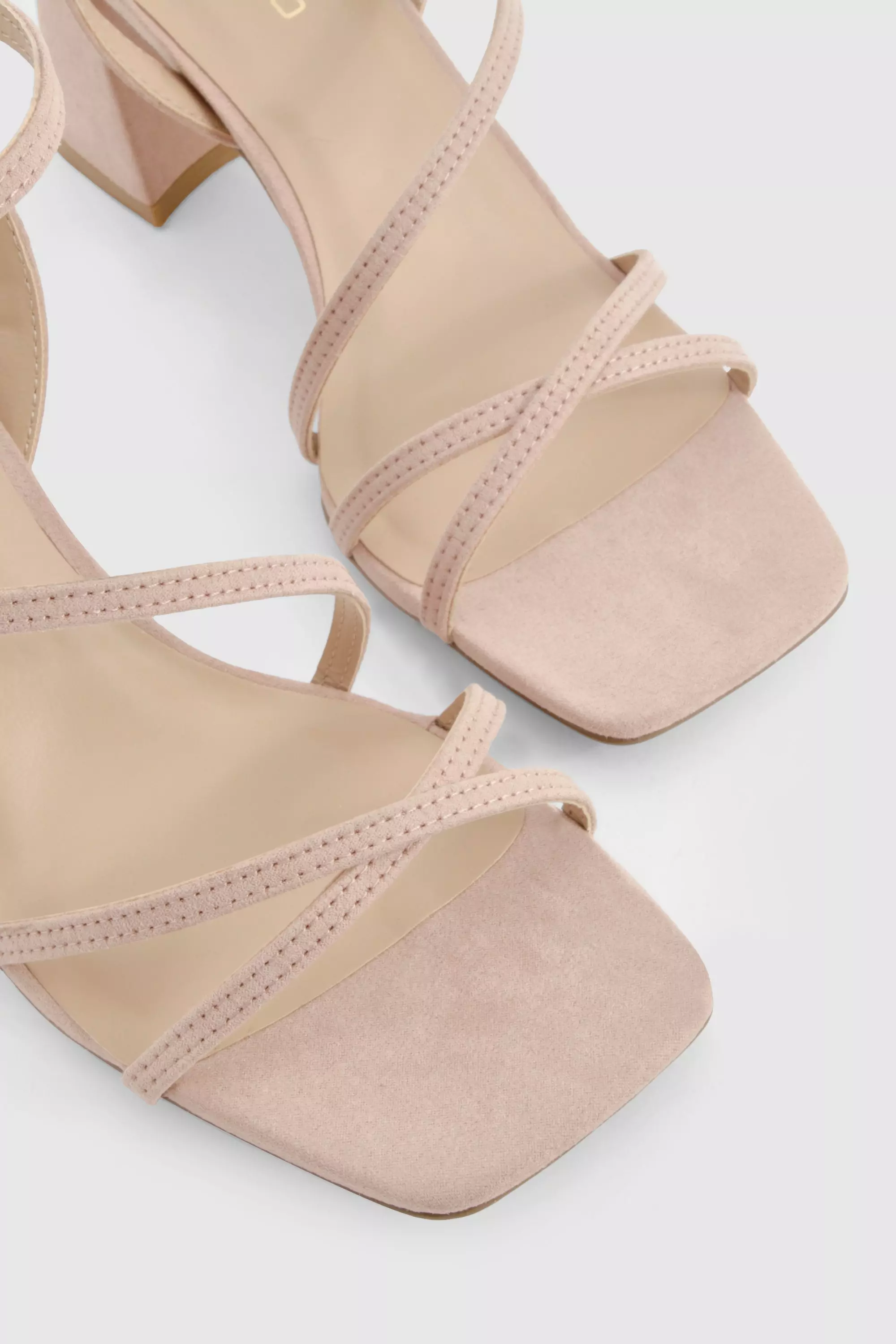 Nude Mid Block Heel Strappy Sandals alternative image