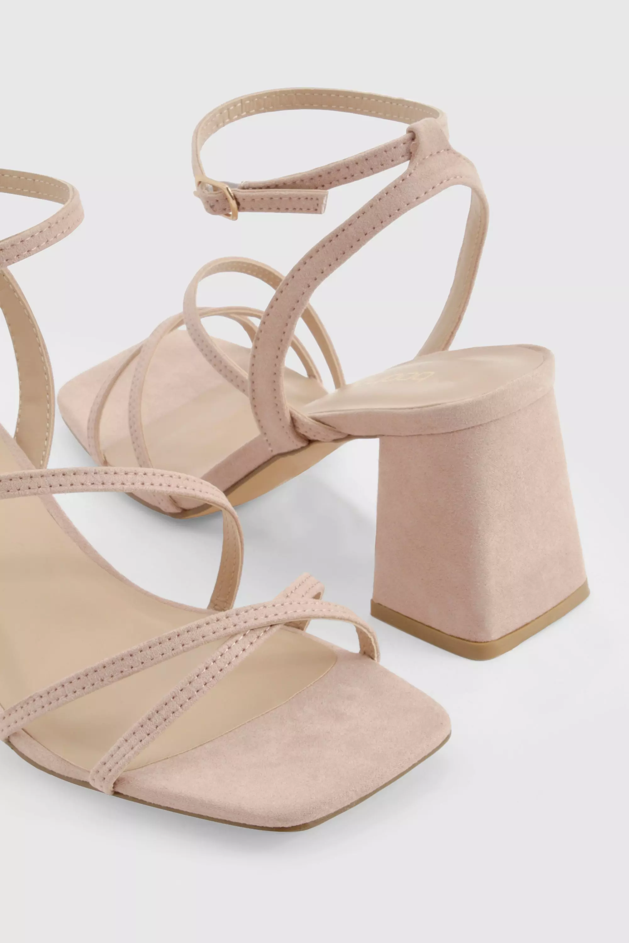Nude Mid Block Heel Strappy Sandals alternative image