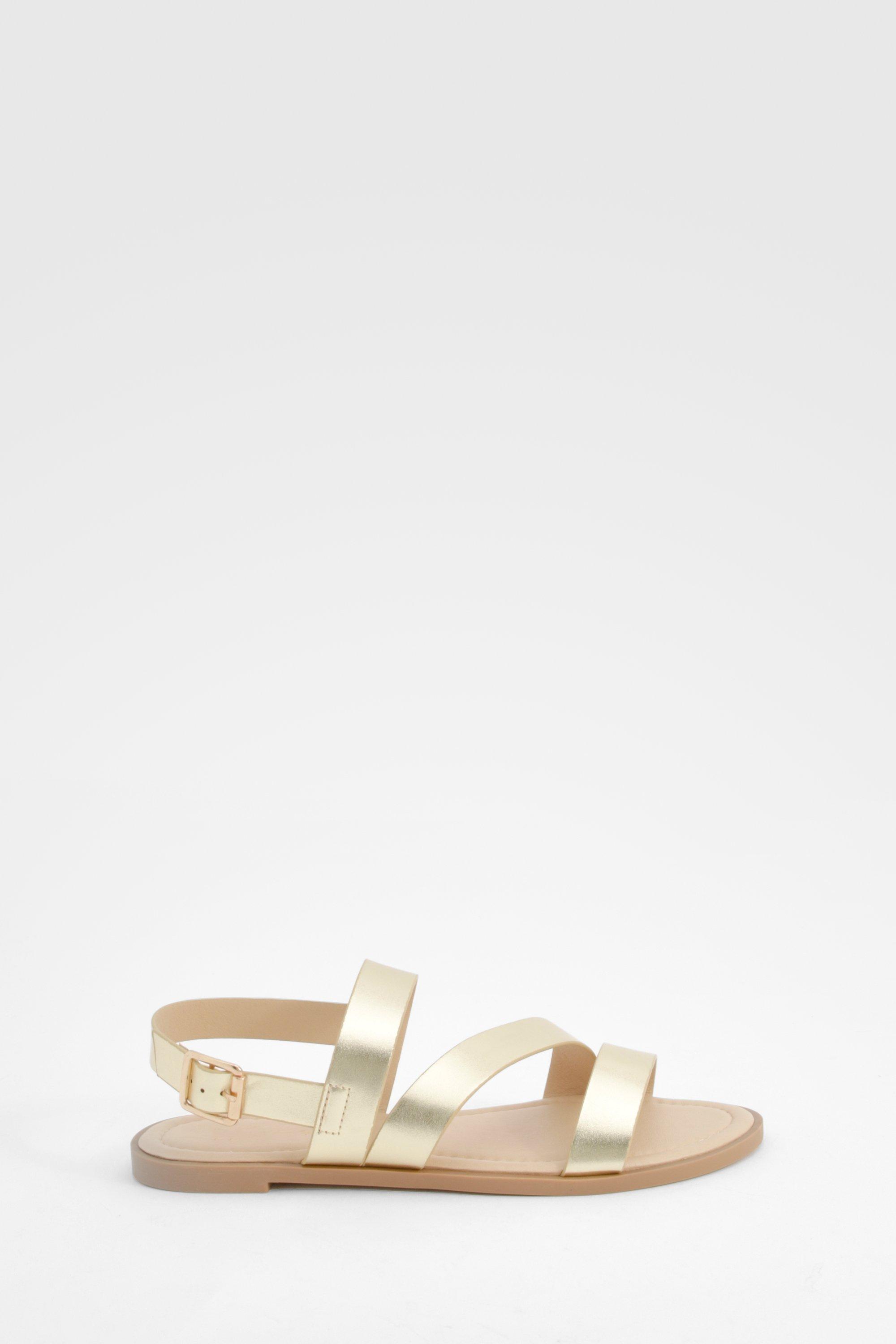 Boohoo gold sandals online