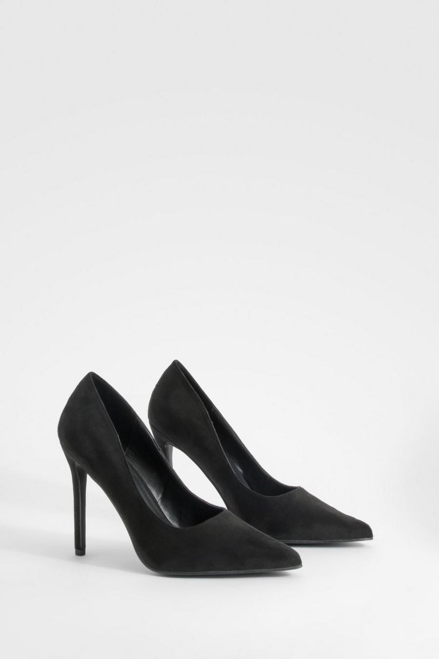 Black High Stiletto Court Shoes