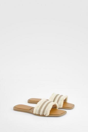 Fringe Detail Sliders beige